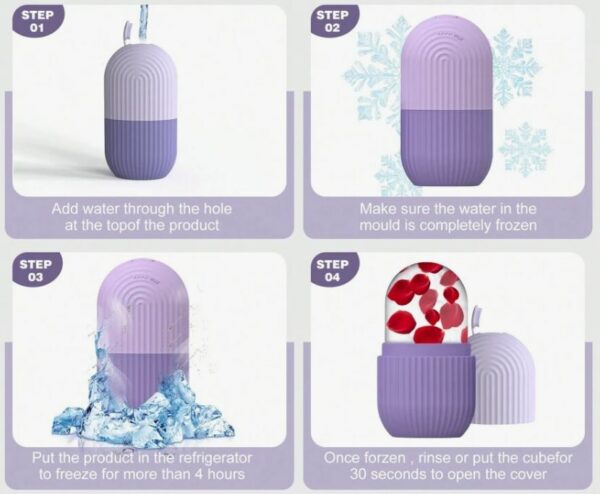 Korean Ice Roller Massage Visage – Silicone à congeler – Image 3